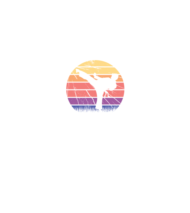 Karate Retro model negru pe tricou
