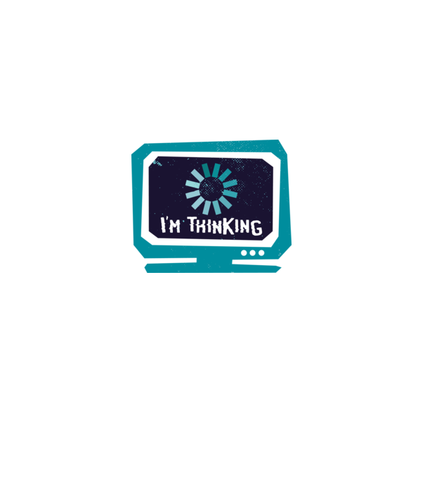 'I''m thinking Mă gândesc' model alb pe tricou