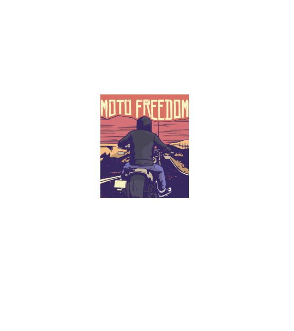 Libertate Motociclist model negru pe tricou