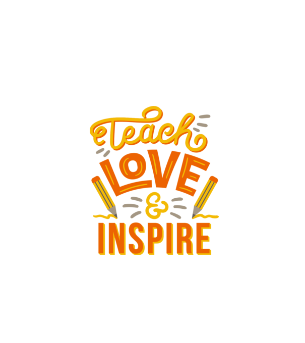 Teach Love Inspire pentru profesori model alb pe tricou
