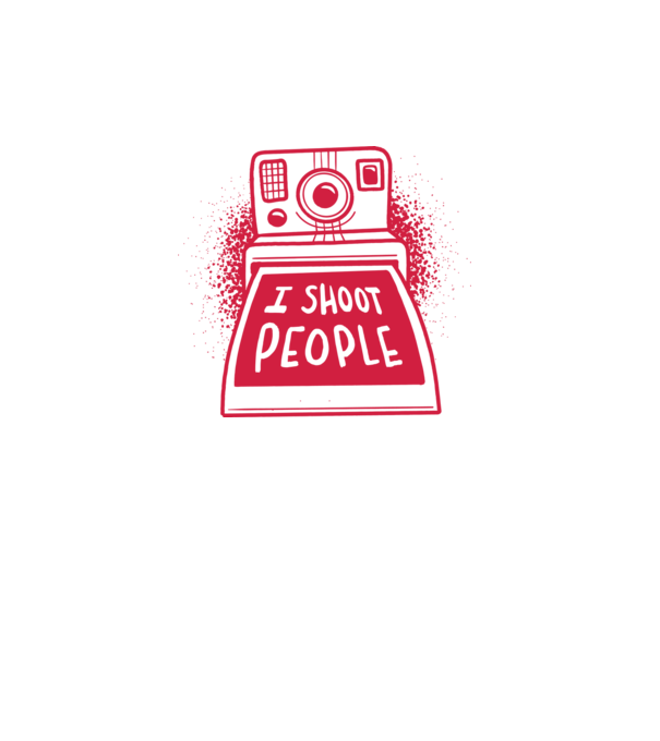 I shoot people - Fotograf model alb pe tricou