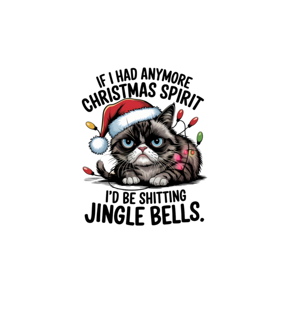 Christmas Spirit Grumpy Cat Alb model alb pe tricou