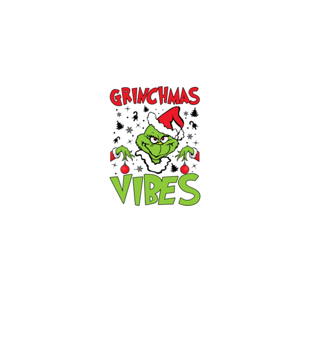 Grinchmas Vibes - Grinch model gri închis pe tricou