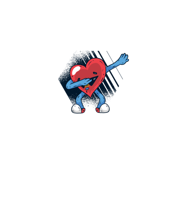 'Inimă DAB Floss Heart tricou amuzant pentru Valentine''s Day' model alb pe tricou