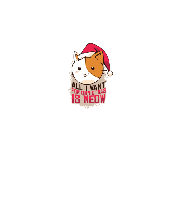 All I want for christmas is MEOW tricou cu pisică model negru pe tricou