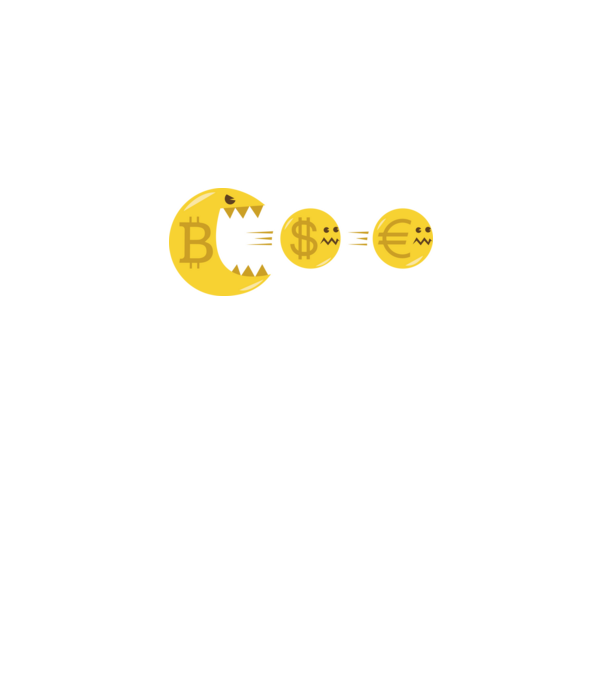Bitcoin Pacman model negru pe tricou