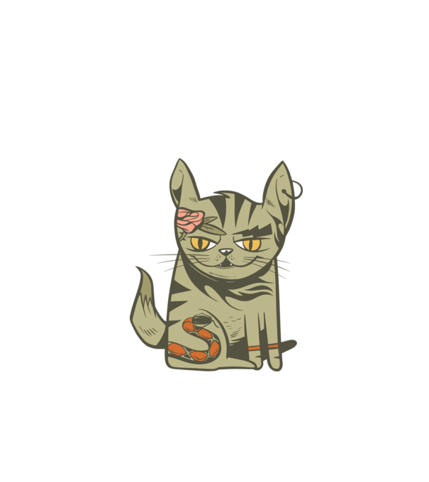 Pisoi tatuat model alb pe tricou