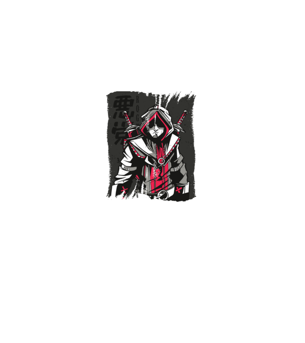 Războinic Anime model alb pe tricou