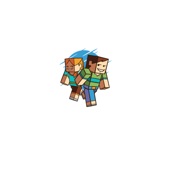 Caractere Minecraft model alb pe tricou