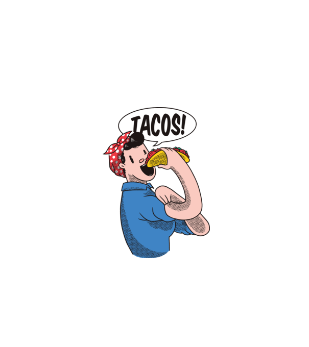Tacos feminism model roșu pe tricou