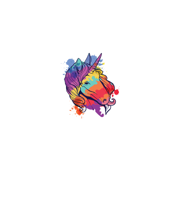 Curcubeu colorat Unicorn tricou model gri pe tricou