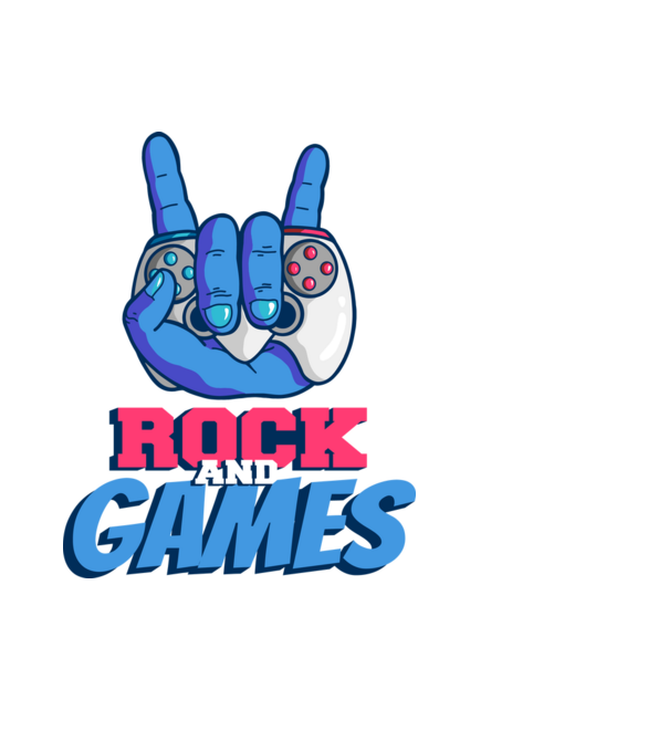 Rock And Games model negru pe tricou