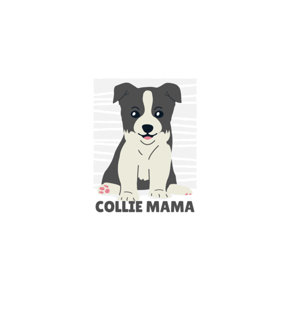 Border Collie Mamă model negru pe tricou