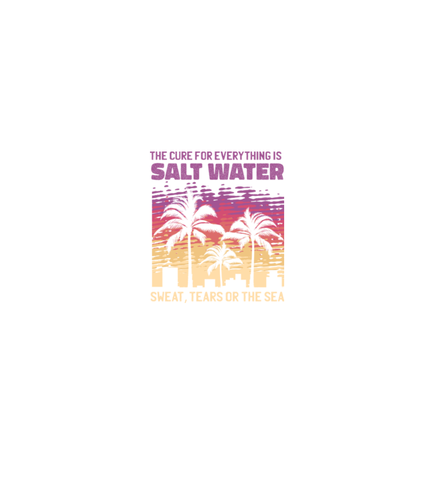 Retro Sunset - Apa sărată este leac pentru orice model negru pe tricou