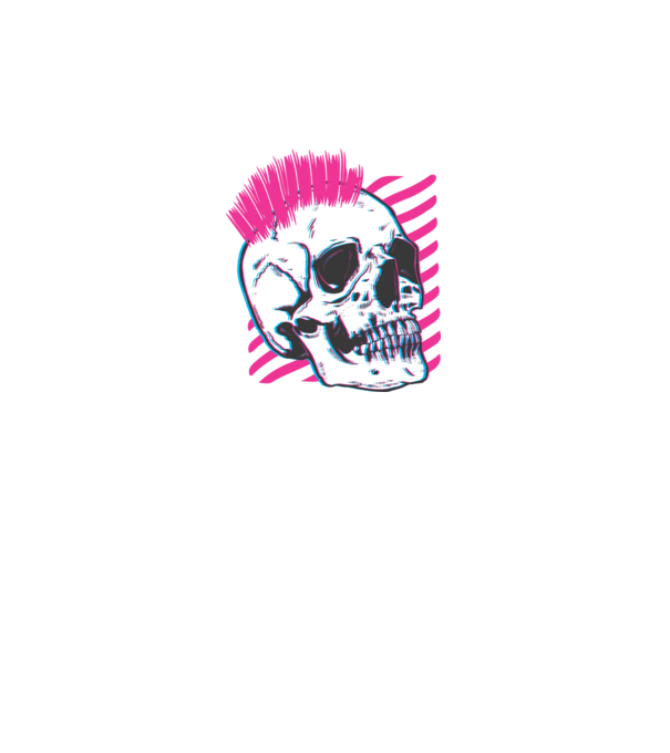 Craniu Punk model negru pe tricou