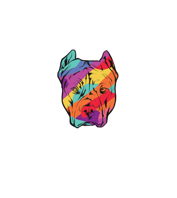 Cap colorat Pitbull model alb pe tricou