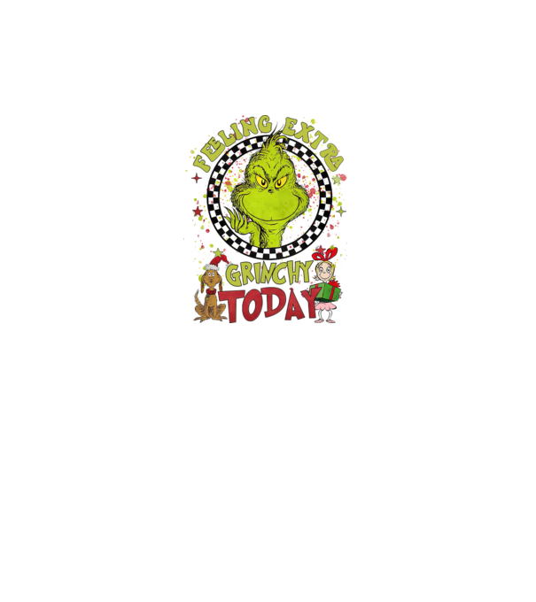 Feeling extra Grinchy today - Grinch model alb pe tricou