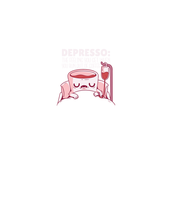 Depresso - Sentimentul când rămâi fără cafea model gri pe tricou