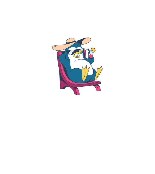 Pinguin cool stă la plajă la mare model gri pe tricou