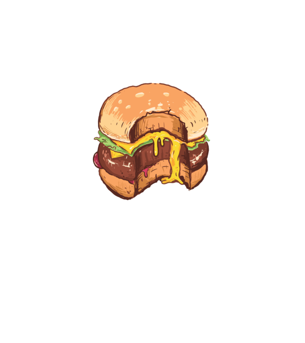 Hamburger model albastru regal pe tricou