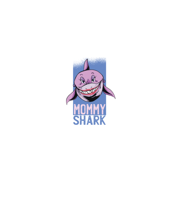 Mommy Shark tricou pentru mama model negru pe tricou
