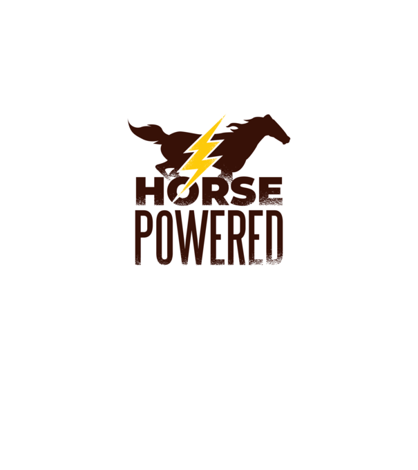 Horse Powered Cal-putere tricou călăreț model gri pe tricou