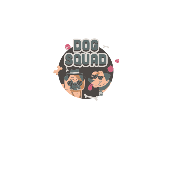 Dog squad model alb pe tricou
