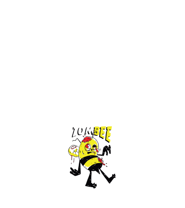 Zombee Albină Zombie model negru pe tricou