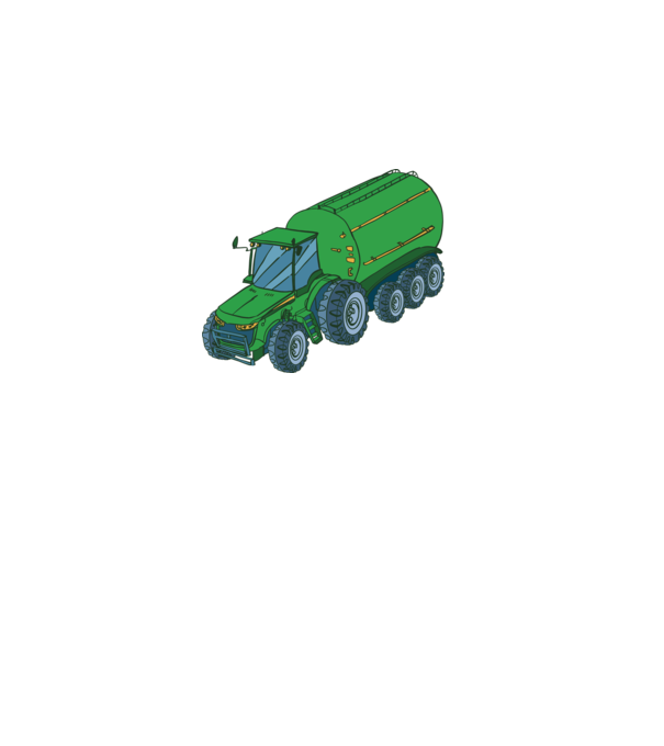Tractor de recoltare model gri pe tricou