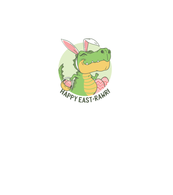 Paște Fericit tricou cu dinozaur model alb pe tricou