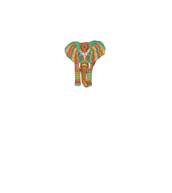 Mandala Elefant model alb pe tricou