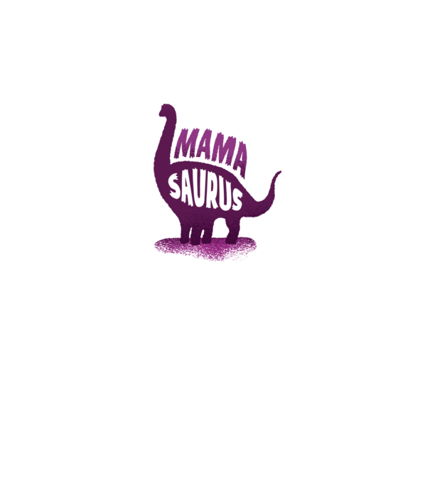 Mamasaurus model alb pe tricou