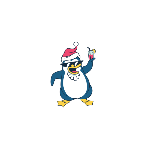 Pinguin de Crăciun model albastru deschis pe tricou