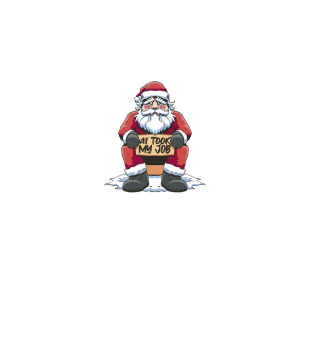 AI took my job Santa model negru pe tricou