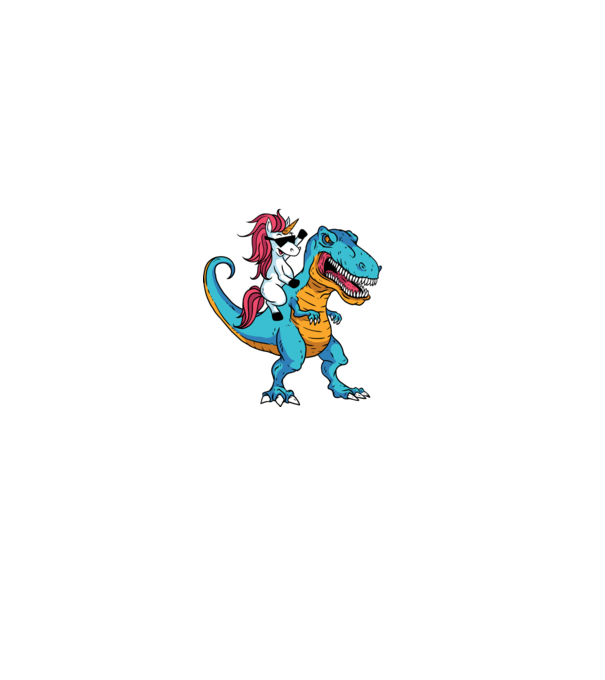 Unicorn cu dinozaur tricou amuzant model negru pe tricou
