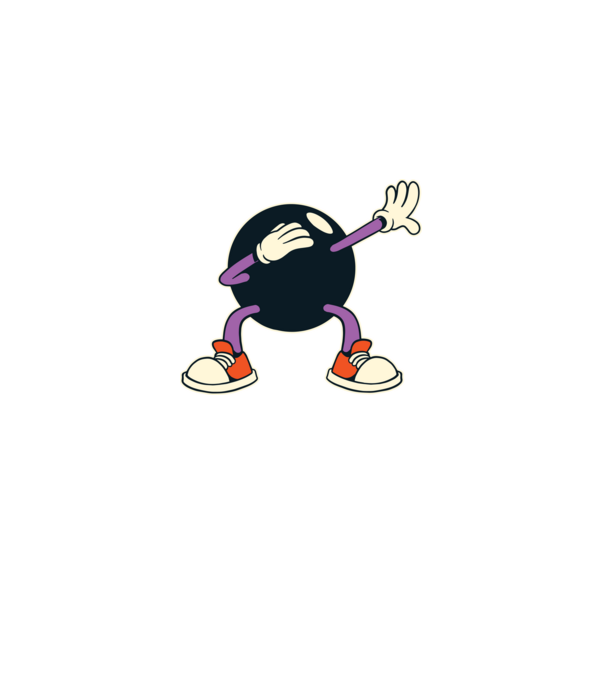 Bowling DAB model negru pe tricou