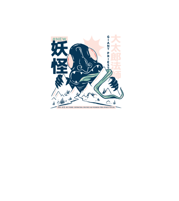 Daidarabotchi Yokai Anime model alb pe tricou