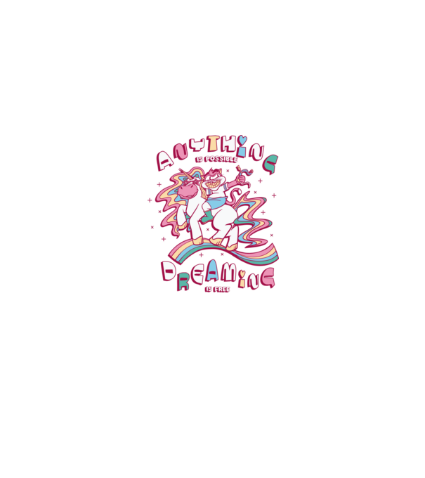 Orice este posibil Unicorn model alb pe tricou