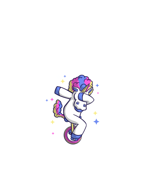 Unicorn pe monociclu model negru pe tricou