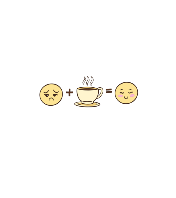 Cafea Fericire model negru pe tricou