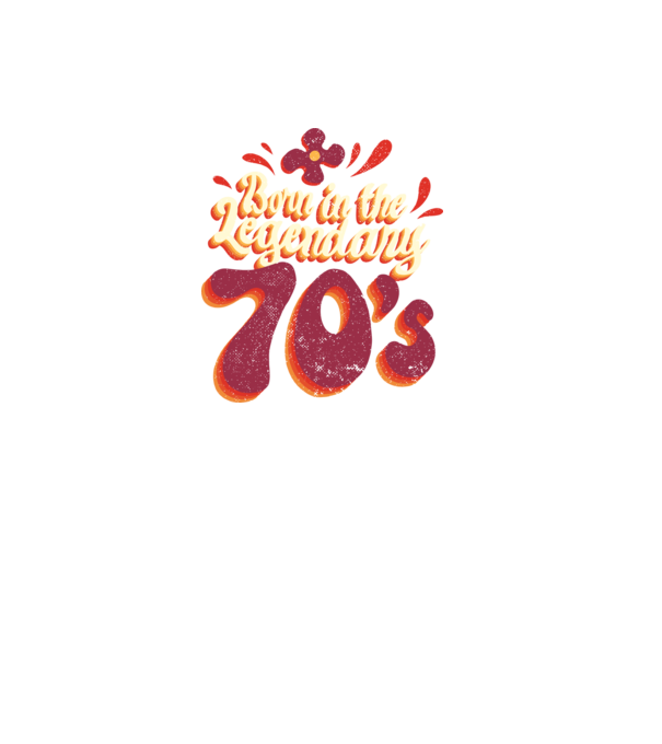 'Born in the Legendary 70''s' model negru pe tricou