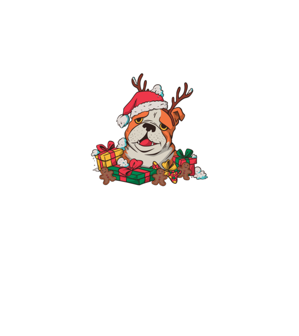 Bulldog de Crăciun model gri pe tricou