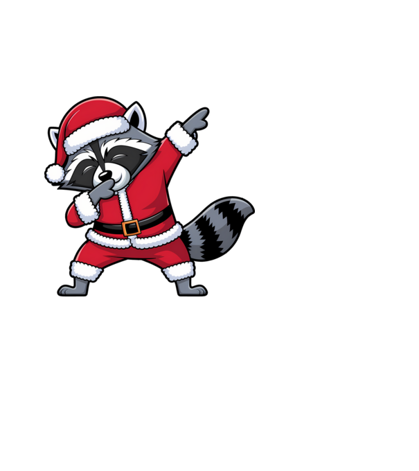 Raton Dab Xmas model alb pe tricou