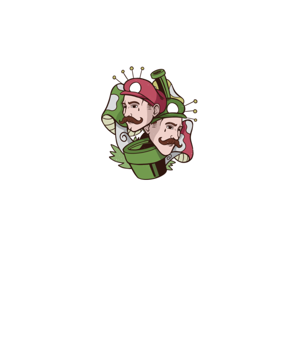 Mario și Luigi model gri pe tricou