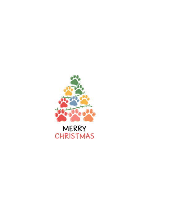Merry Christmas Paws Alb model alb pe tricou