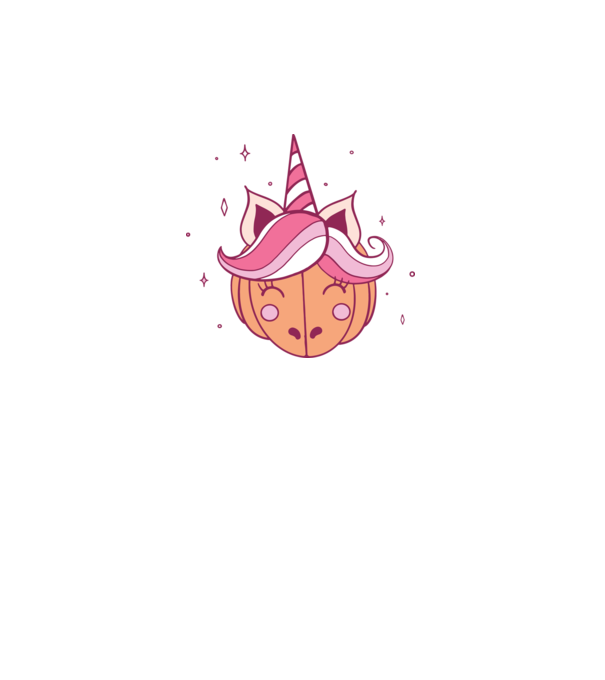 Unicorn Dovleac model alb pe tricou