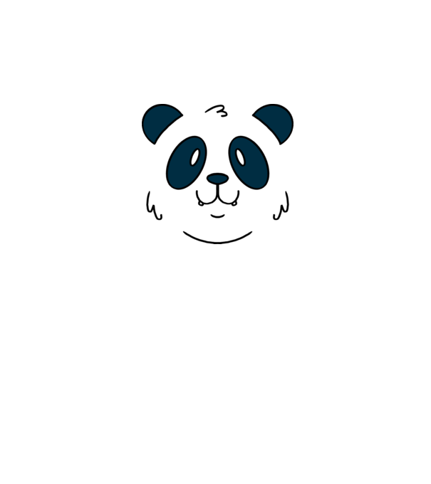 Cap de panda model alb pe tricou