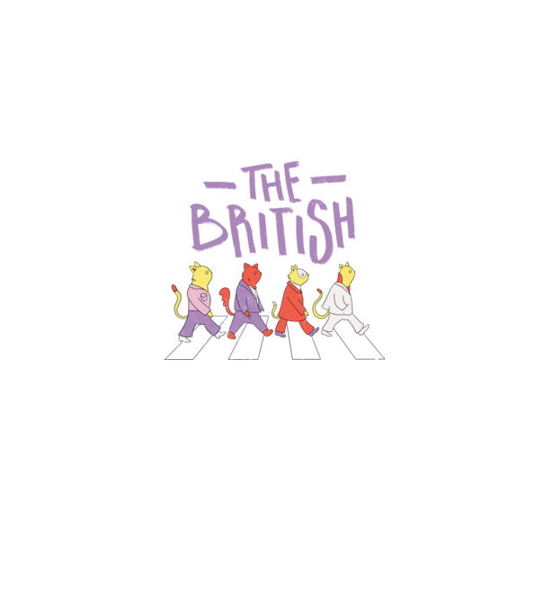 The British Pisicuțe model albastru jeanși pe tricou