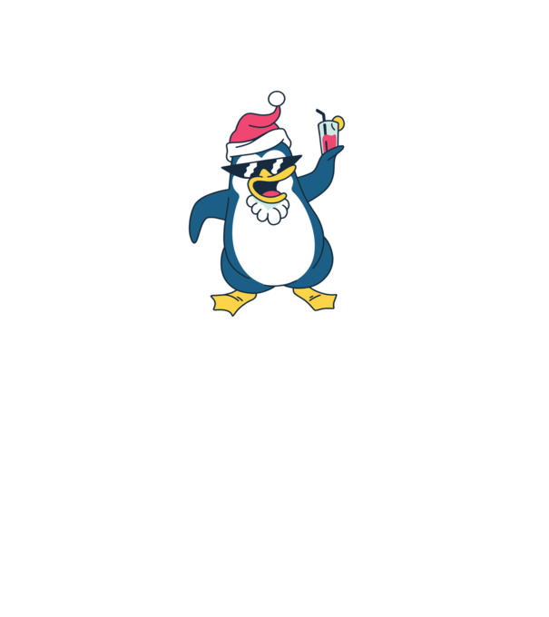 Pinguin de Crăciun model albastru deschis pe tricou