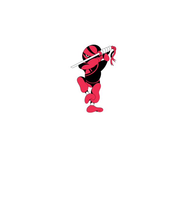 Ninja model alb pe tricou